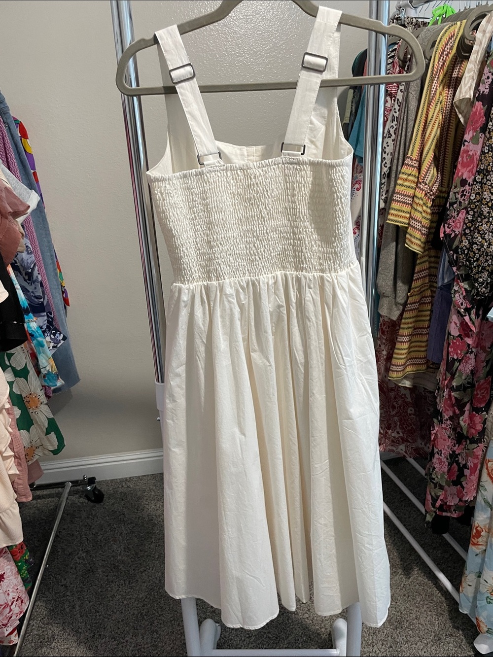 Sleeveless Sundress with Pink Floral Embroidery - Picture 5 of 5